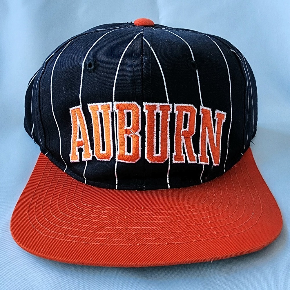 Auburn University Tigers Pinstripe Vintage Starter Snapback Hat Classic Retro‎